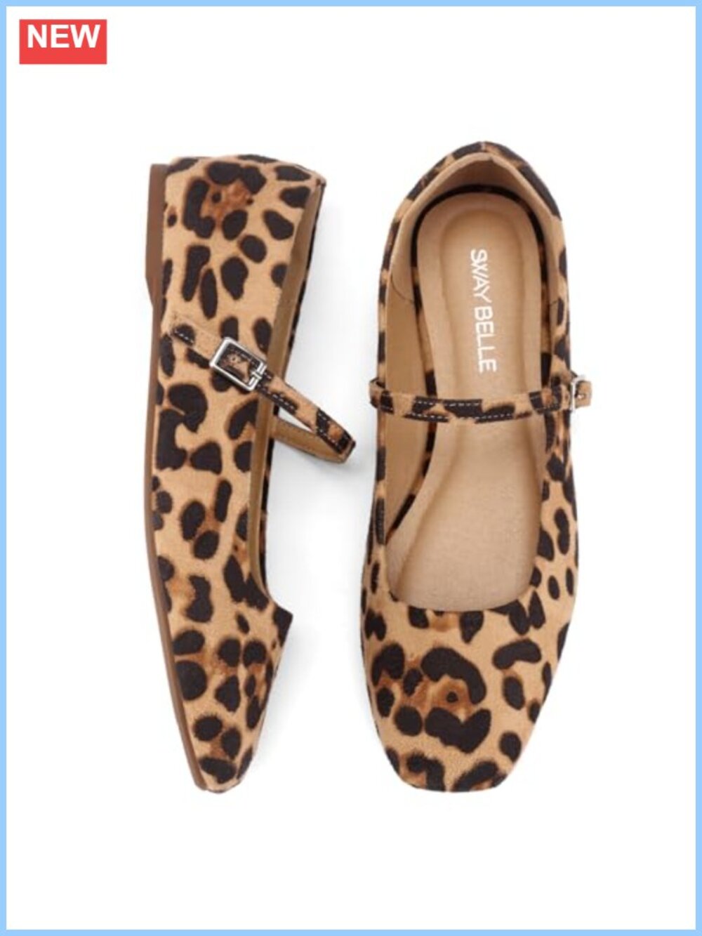 Mary Jane Flats Square Closed Toe Adjustable Buckle Ballet Flats